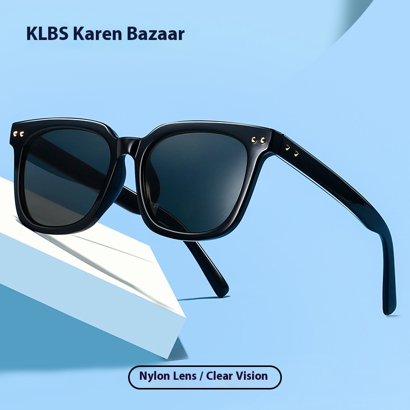 Nylon Lens Sunglasses Square Large Frame Fashion Men And Women The Glasses Rice Nail Sunglasses Sunshade
