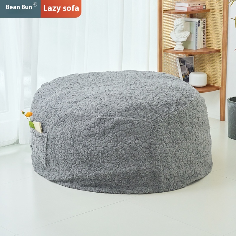 Embossed Imitation Rabbit Hair Cylindrical Sponge Vacuum Compression Packaging Sponge Bag Leisure Lazy Sofa Products