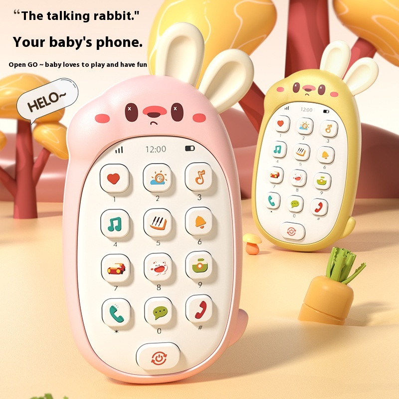 Product Educational Early Education Rabbit Mobile Phone Teether Chinese And English Bilingual Multifunctional Infant Enlightenment Toy