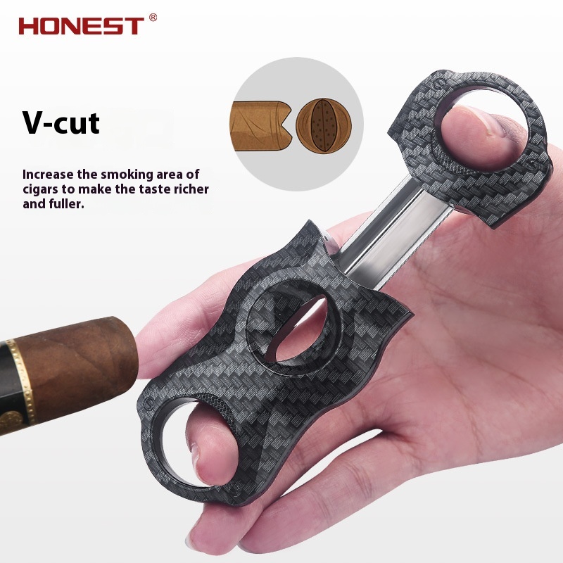 Baicheng Portable Cigar Scissors Tobacco Cutter Double-edged Stainless Steel Cuban Cigar Cutter Tool Gift Box