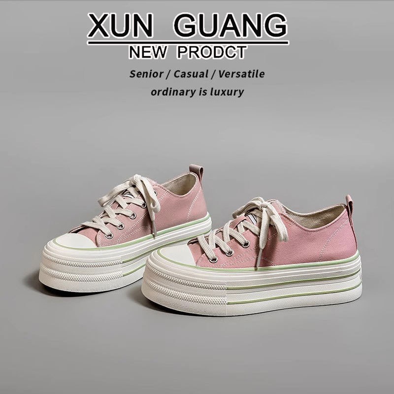 Popular Style Platform Canvas Shoes Women's Summer Breathable Height Increasing Casual Joker Small Whiteboard Shoes