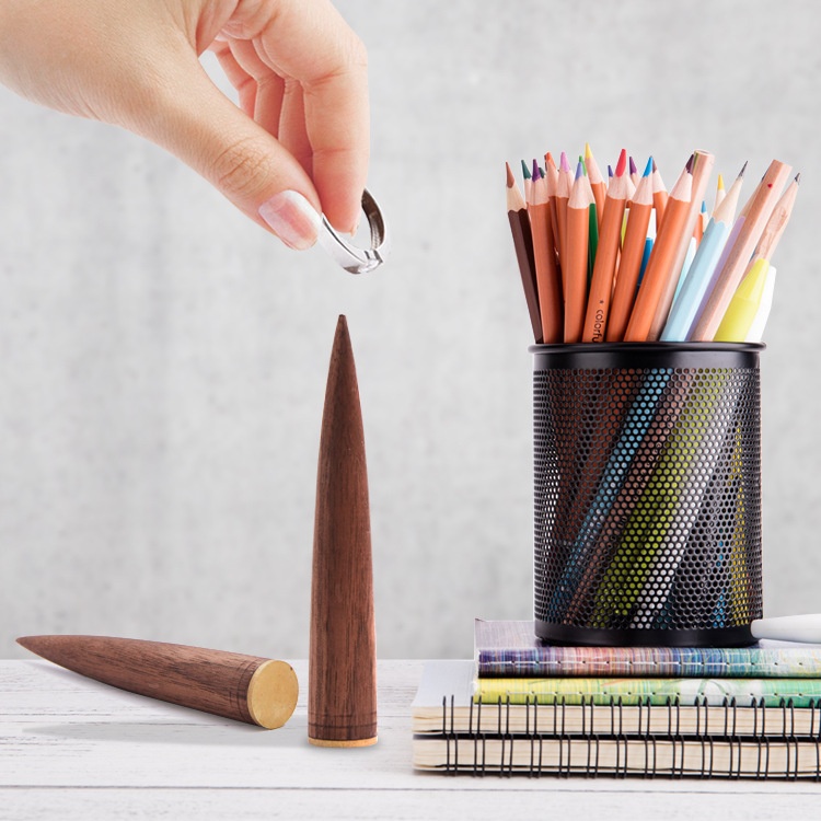 Wooden Brass Ring Holder Creative Cone-shaped Ring Holder Base Creative Desktop Small Crafts Props