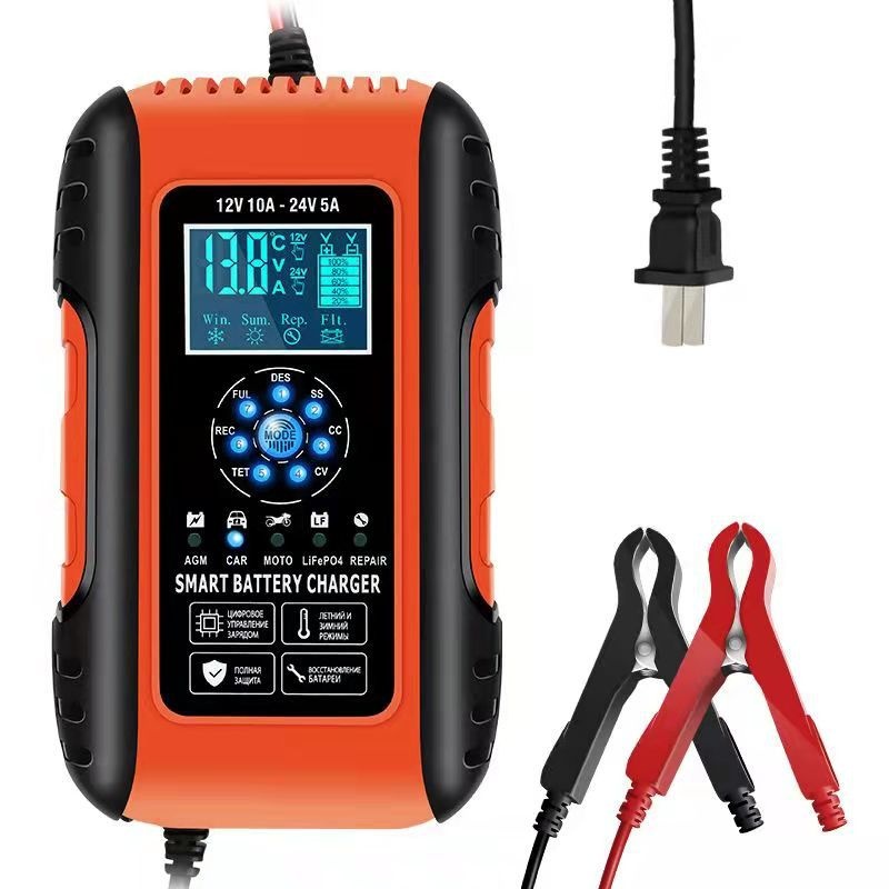 7-stage12 V24 V10 AMotorcycle Battery Charger Car Battery Smart Charger Marquee Indicator