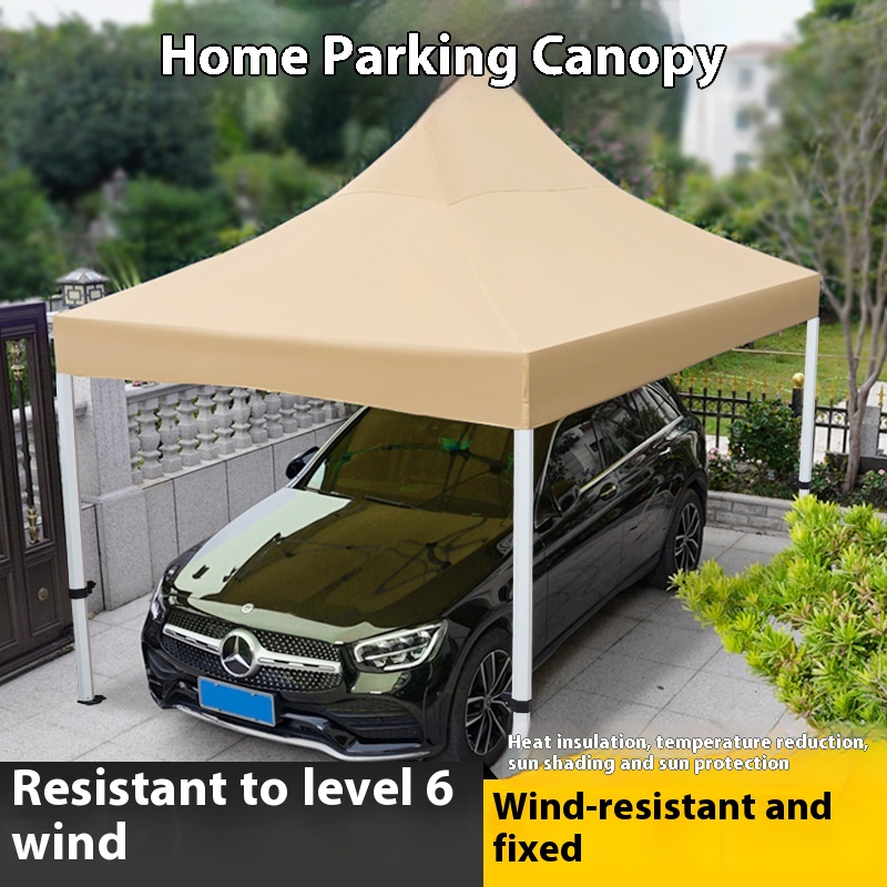 Outdoor Car Sun Protection Shed, Household Parking Awning, Ulated Mobile Simple Garage Four-Legged Rainproof Large Umbrella Car Awning