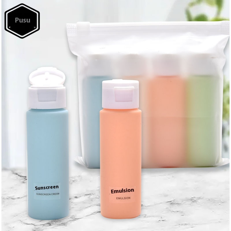 Macaron Hose Squeeze Travel Bottle Set50ml Suede Cosmetic Lotion Shampoo Storage Bottle