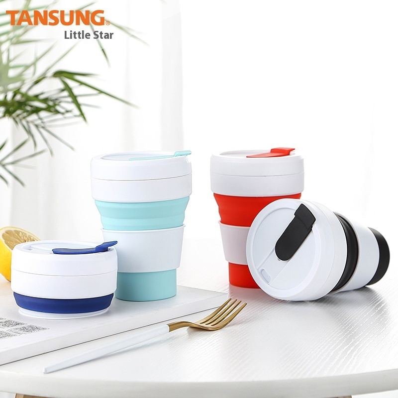 Ready-made Foldable Coffee Cup,Creative Water Cup,Telescopic Cup,Silicone Foldable Water Cup,European And American Cup