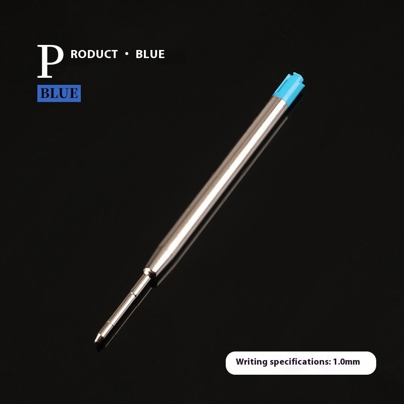Metal1.0mm Ballpoint Pen Refill424 Push-to-rotate Black And Blue Ink Refill With Printed On It