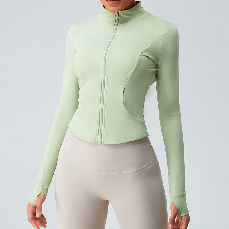 Autumn Long-sleeved Yoga Jacket For Women Nude Zipper Fitness Clothes Running Sports Slim Yoga Clothes Tops