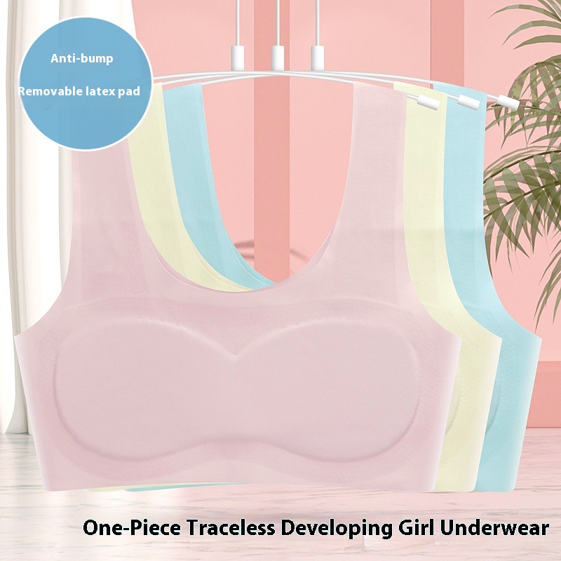 Girls No Size Growing Girl No Wire Underwear Latex Comfortable Breathable Seamless Development Sports Vest For Women