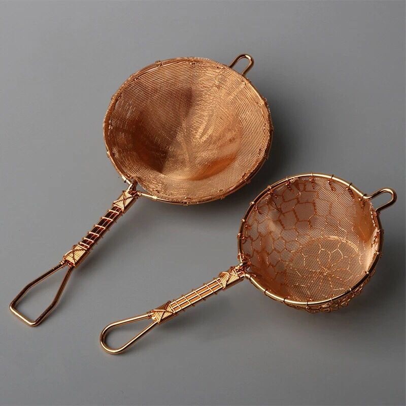 Japanese Tea Leakage Pure Copper Tea Filter Pure Hand-Woven Gold Mesh Gilt Silver Tea Set Accessories Tea Filter Tea