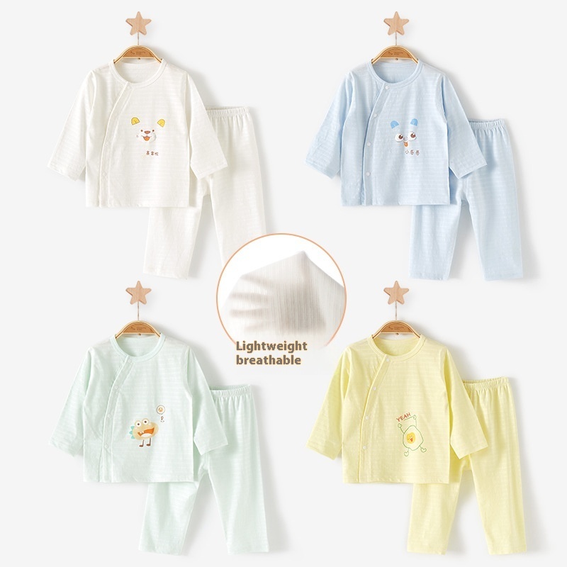 Baby Summer Long-sleeved Suit Toddler Boy Girl Summer Clothes Air Conditioning Children Split Thinborn Baby Clothes