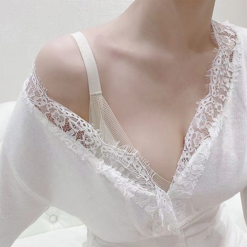 [100%Silk]NININAERBra Underwear For Women Without Steel Ring,Lace Edge,Sexy Breast-lifting Bra