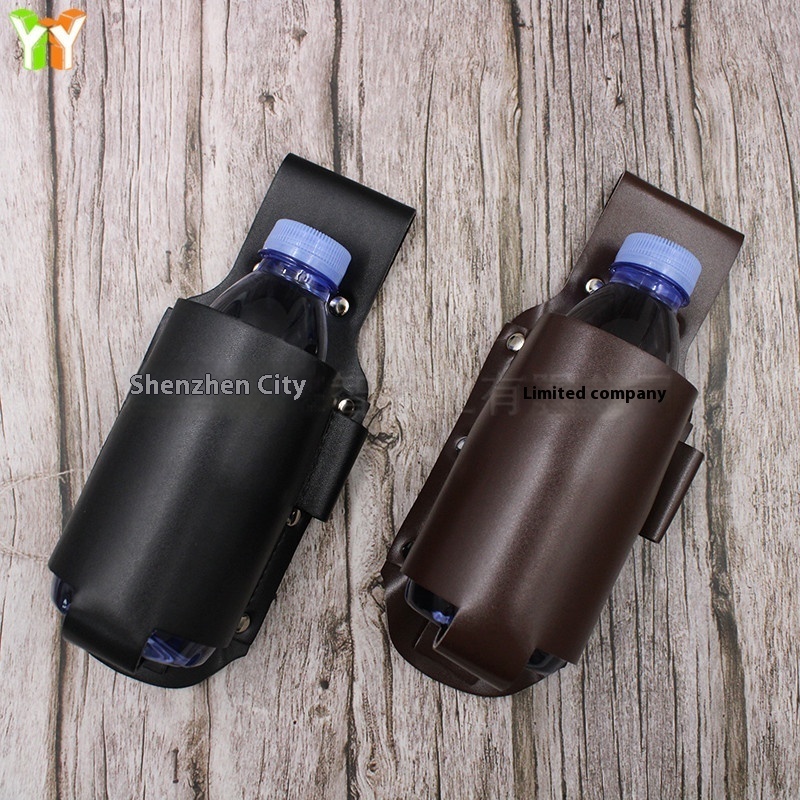 With Small Ears Outdoor Climbing Beer Cover Portable Waist Hanging Leather Beer Bottle Cover Mineral Water Protective Cover