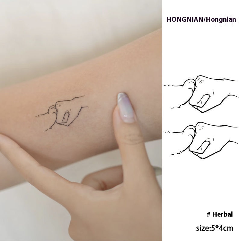 Cat Paw Fist Bump Herbal Tattoo Sticker, Semi-Permanent Tattoo-Style, Unique Pure Desire High-Value Sticker