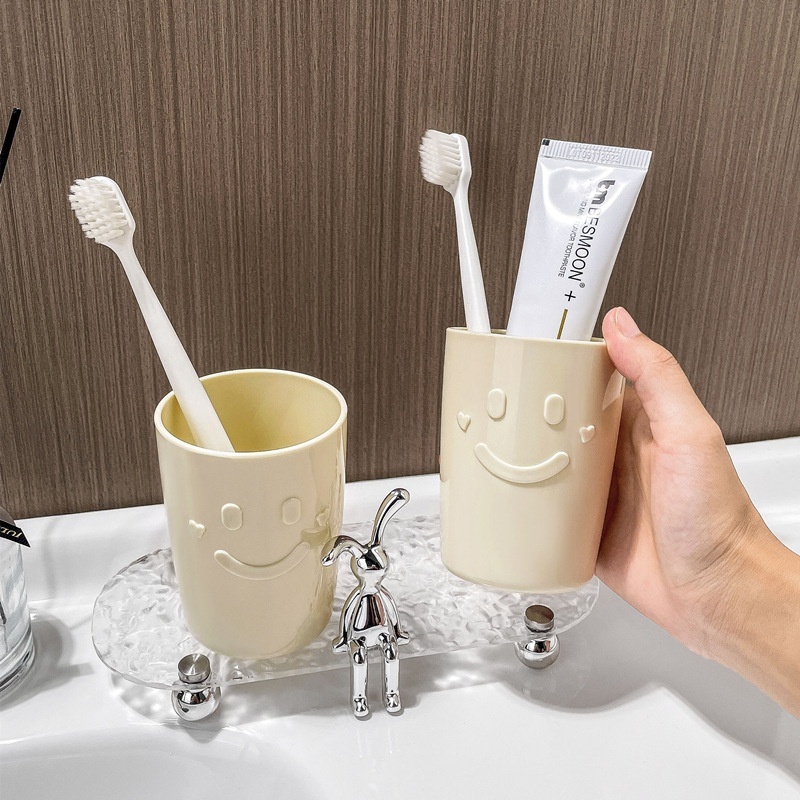 Cute Smiley Face Household Toothbrush Cup Creative Student Cup Toothbrush High Value Wash Cup Cartoon Japanese Mouthwash Cup