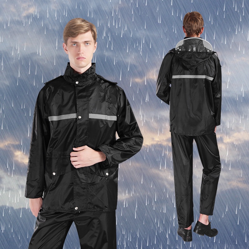 Outdoor Camping Split Raincoat And Rain Pants Set For Adults And Men, Traffic Duty, Environmental Protection And Sanitation Reflective Raincoat