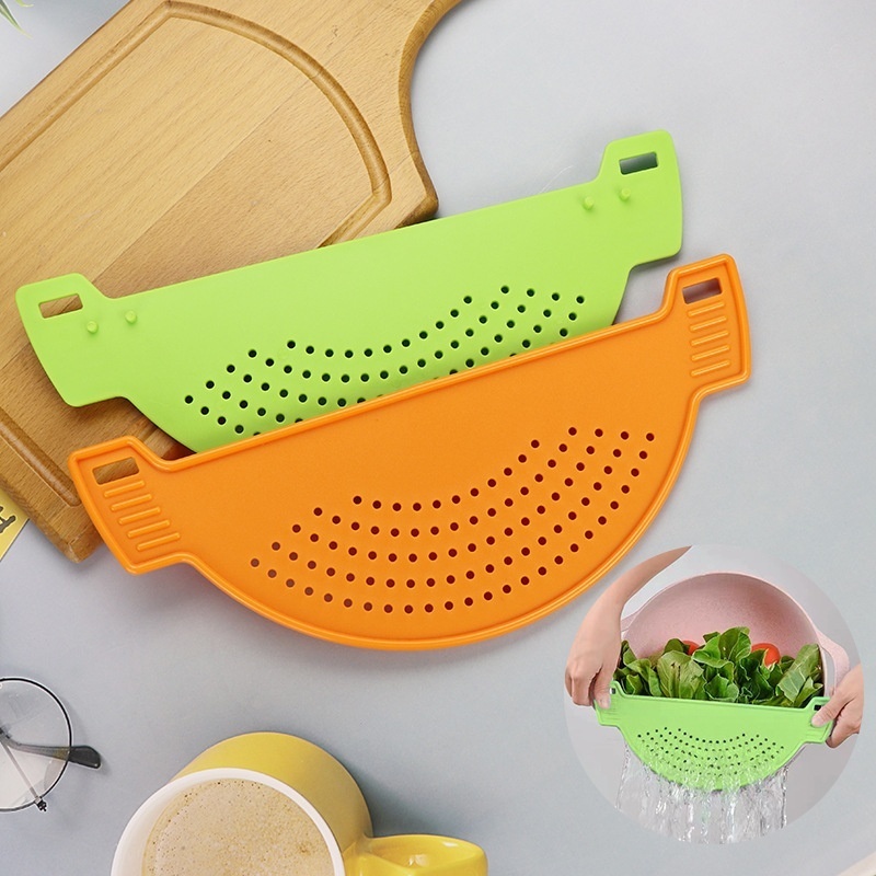 Pot Edge Vegetable Drainer Household Creative Noodle Filter Baffle Kitchen Plastic Pot Edge Drain Baffle