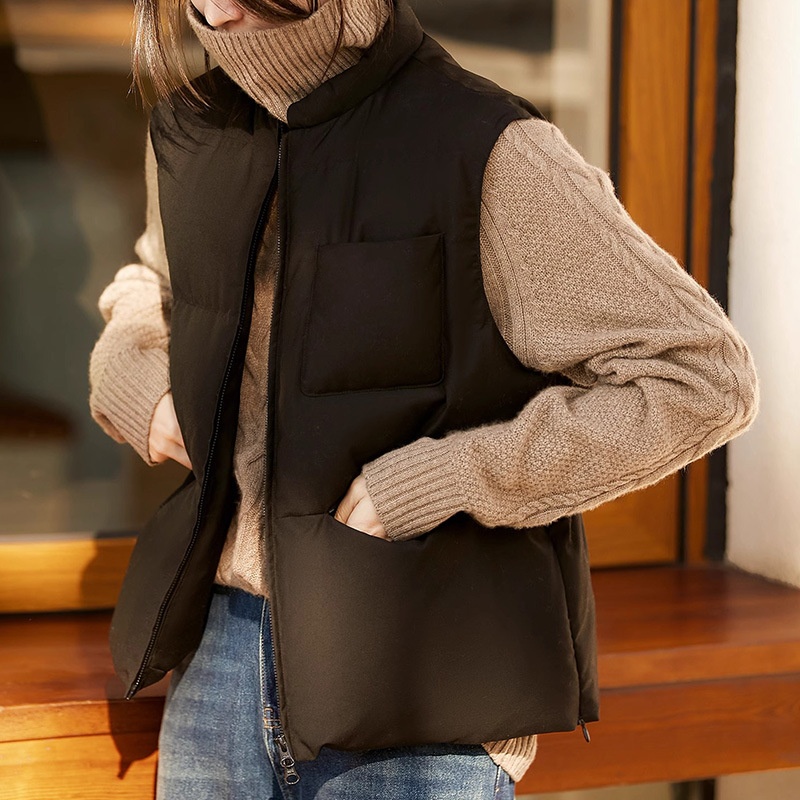White Goose Down Collar Down Vest Women's High-end Women's Outer Wearing Vest Down Jacket Vest Autumn And Winter
