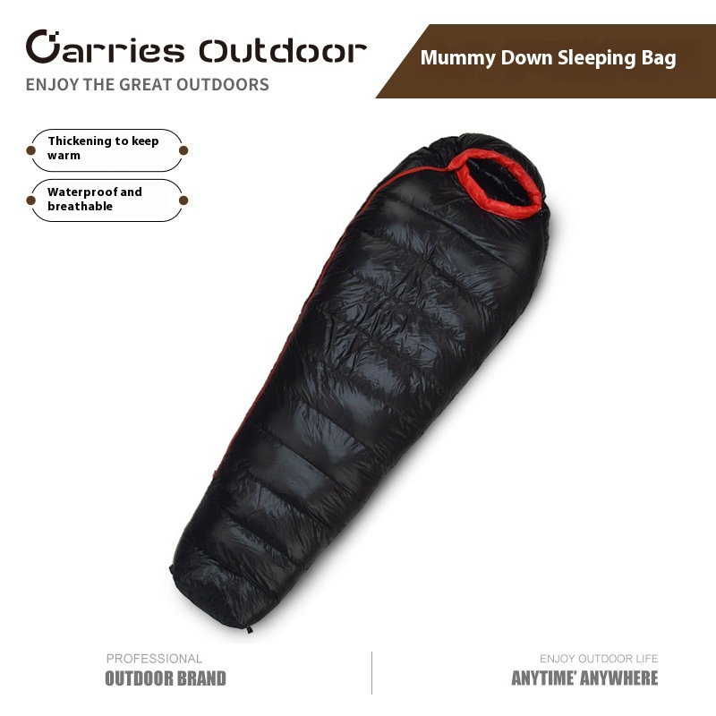 Outdoor Adult Ultra-light Mummy Down Sleeping Bag Camping Thick Warm Duck Down Sleeping Bags