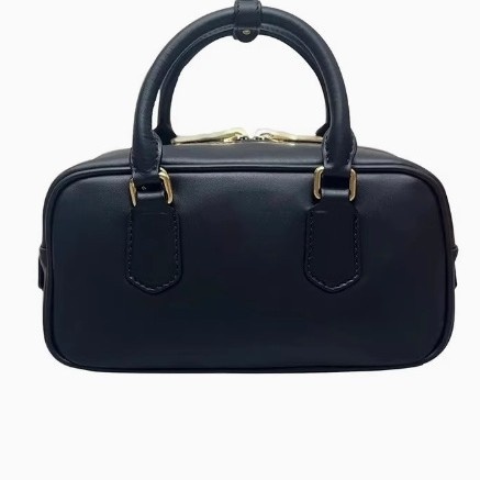 Original Leather Miu Home Bowling Bag Boston Pillow Bag Genuine Leather Hand Shoulder Crossbody Women's Bag