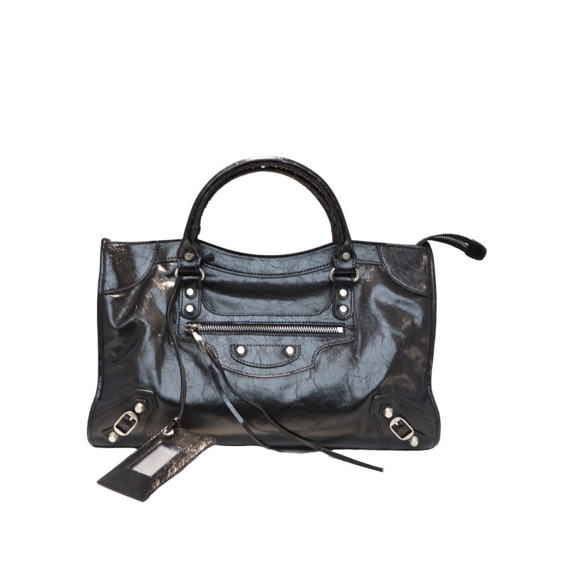 24 Le City French Motor Bag Large Capacity ABG Spice Rivet Bag Top Layer Cowhide Crossbody Handbag
