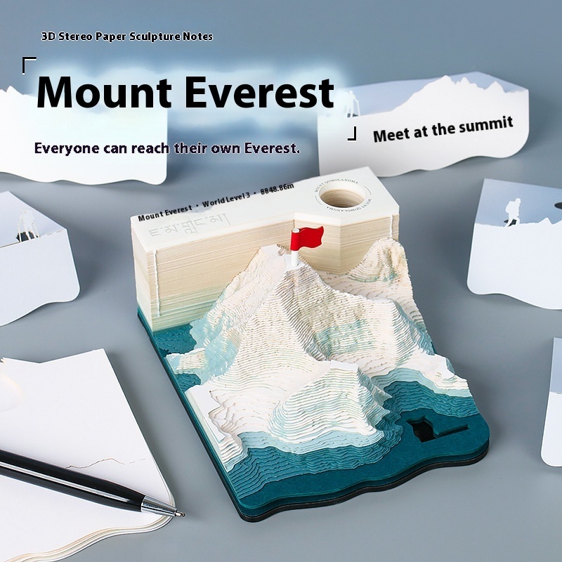 Banyou Culture And Tourism Mount Everest3 DStereo Notepad Xiaohongshu Hot Paper Sculpture Creative Gift Ornaments