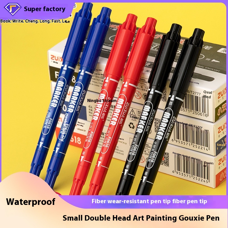 Children's Painting And Drawing Marker Pen,Indelible Oil-based Pen,Small Double-headed Marker Pen,Double-headed Hooking Pen