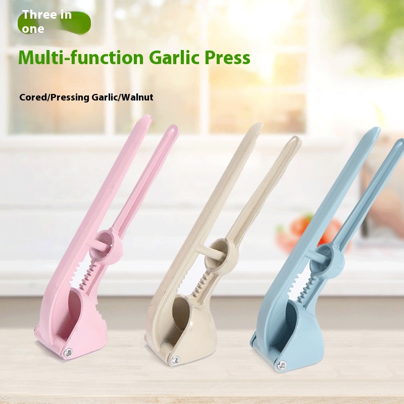 Household Kitchen Gadgets Garlic Crusher Multifunctional Walnut Ginger And Garlic Crushing Tool Plastic Garlic Squeezer