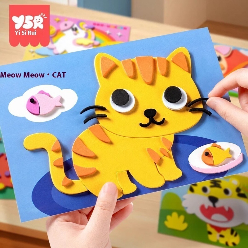 Children's Handmade DIY Stereo Stickers Kindergarten Making 3D Stickers Girl's Children's Day Gift Toy Stickers