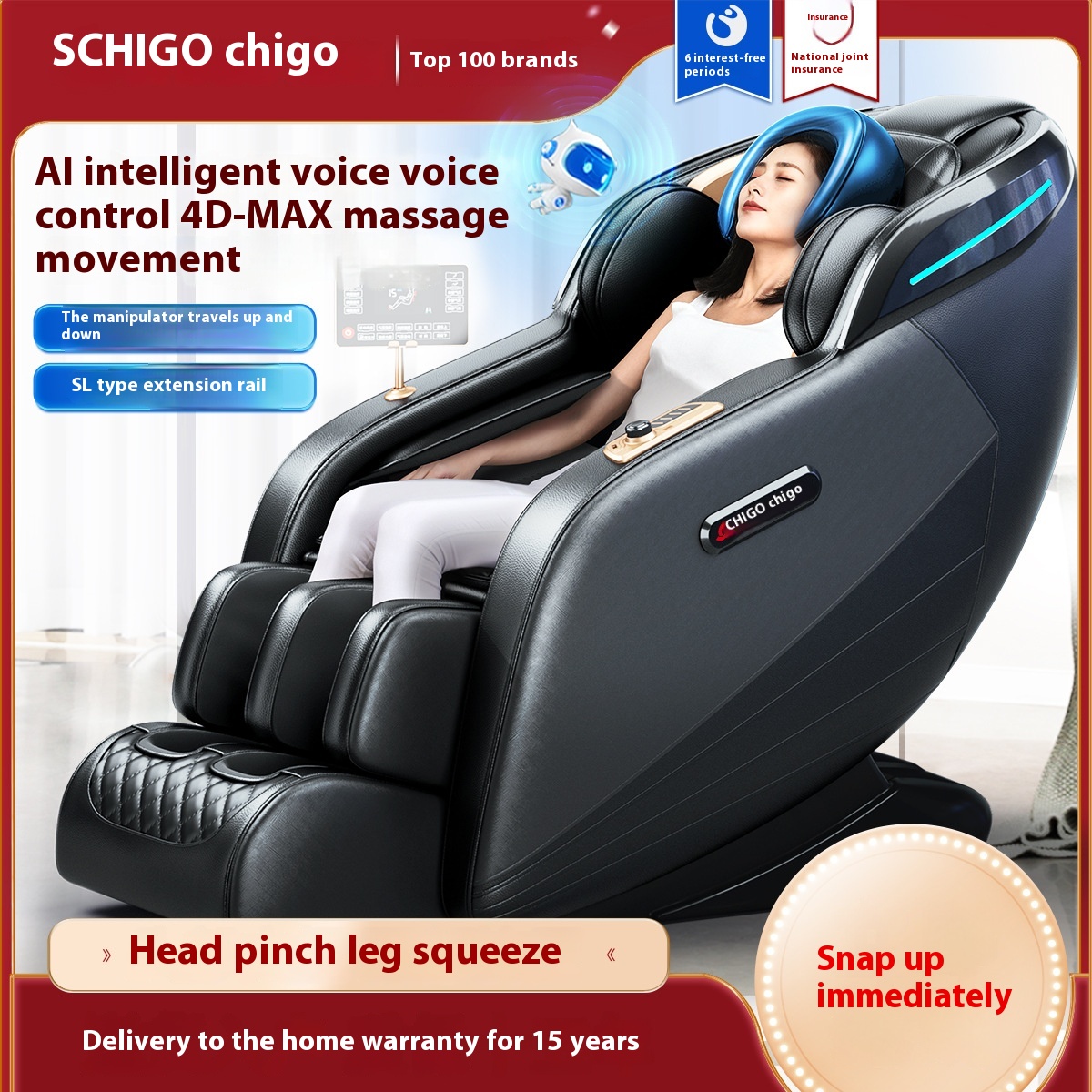 Chigo Intelligent Massage Chair Home Full Body Space Capsule Heating Luxurious Small Fully Automatic Massage Sofa For The Elderly