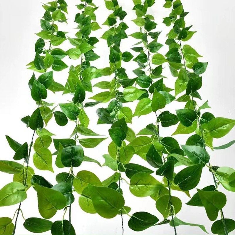 Simulation Of Green Radish Leaf Vines Decorative Fake Leaves Green Vines Vines Heating Water Pipes To Block Air Conditioning Winding Plastic Flowers