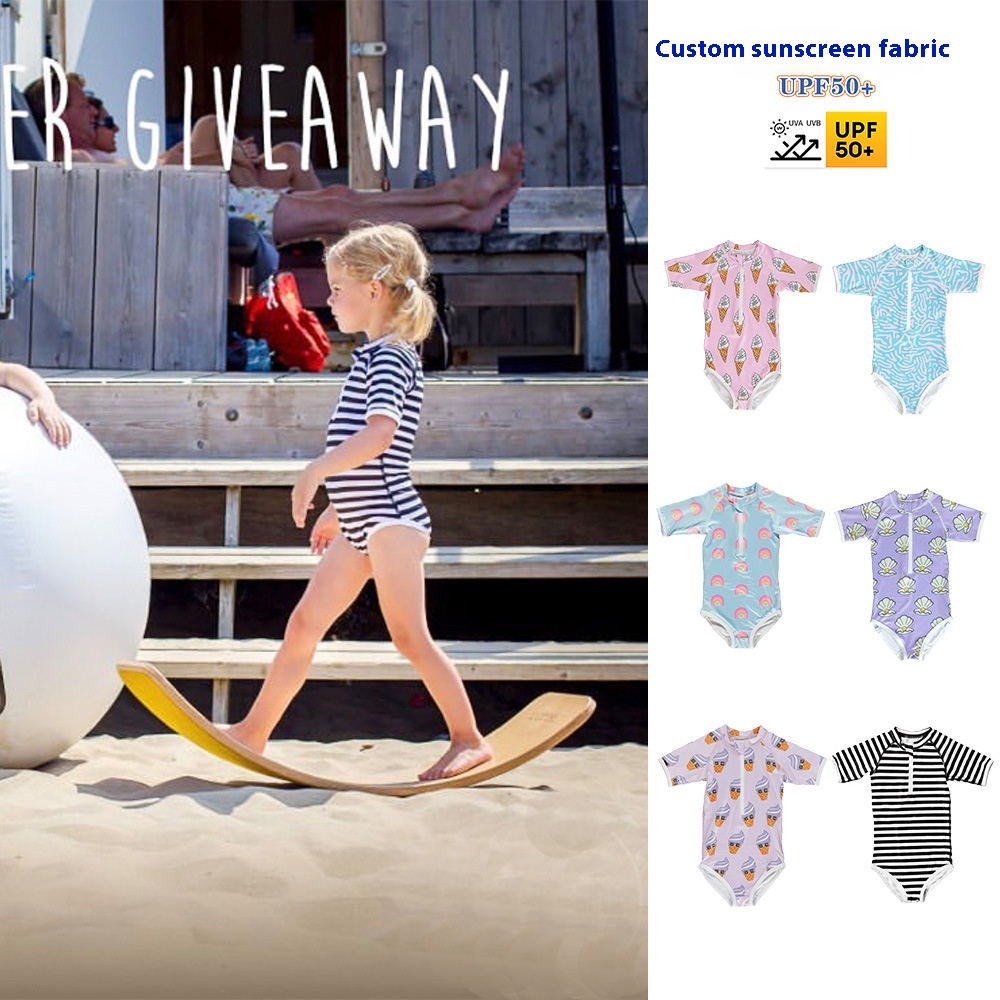 Girls One-piece Swimsuit Baby Floral Swimsuit Summer Children's High Elastic Sunscreen Swimsuit