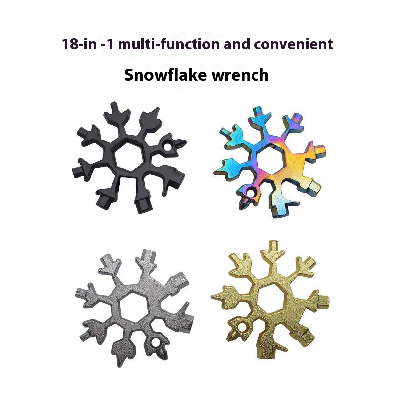 Snowflake Tool Card Multi-function Tool Octagonal Wrench Portable Hexagon Combination18 In1 Mini Screwdriver