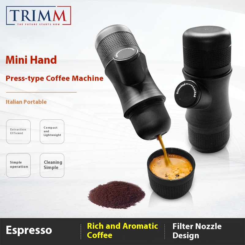 Mini Hand Pressure Coffee Machine 8201 Volume Easy To Carry With Non-slip Coffee Drinking Cup