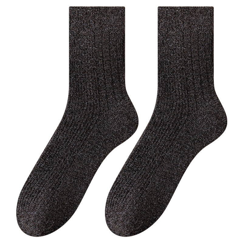 Autumn And Winter Wool Socks, Super Thick Warm Mid-tube Socks For Men, Business Style, Thickened And Velvet Long Socks For The Elderly