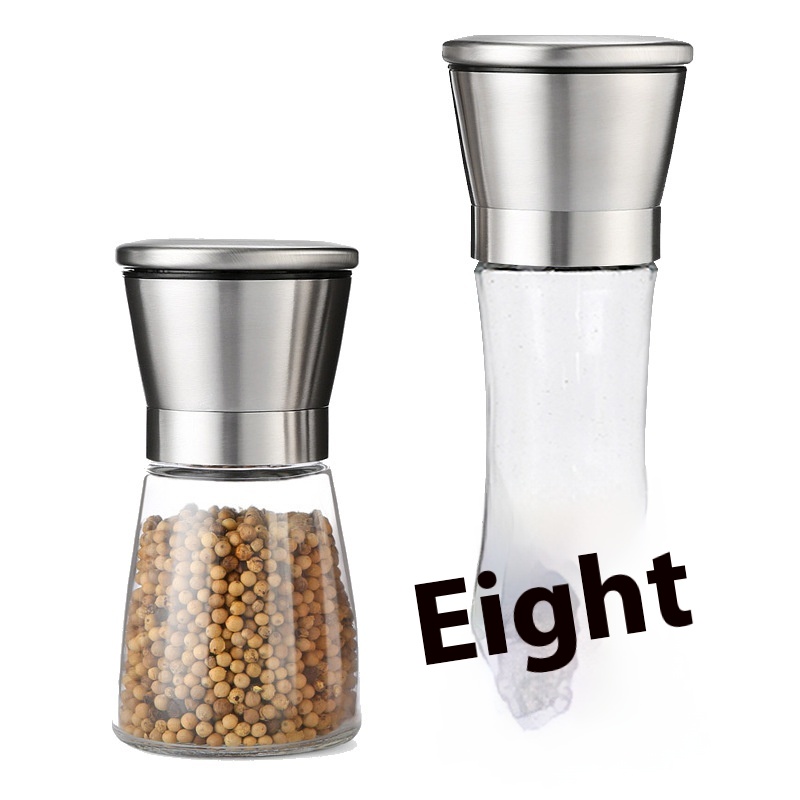 Manual Pepper Grinder Stainless Steel Sea Salt Spice Grinder Household Kitchen Supplies Glass Grinder - 5