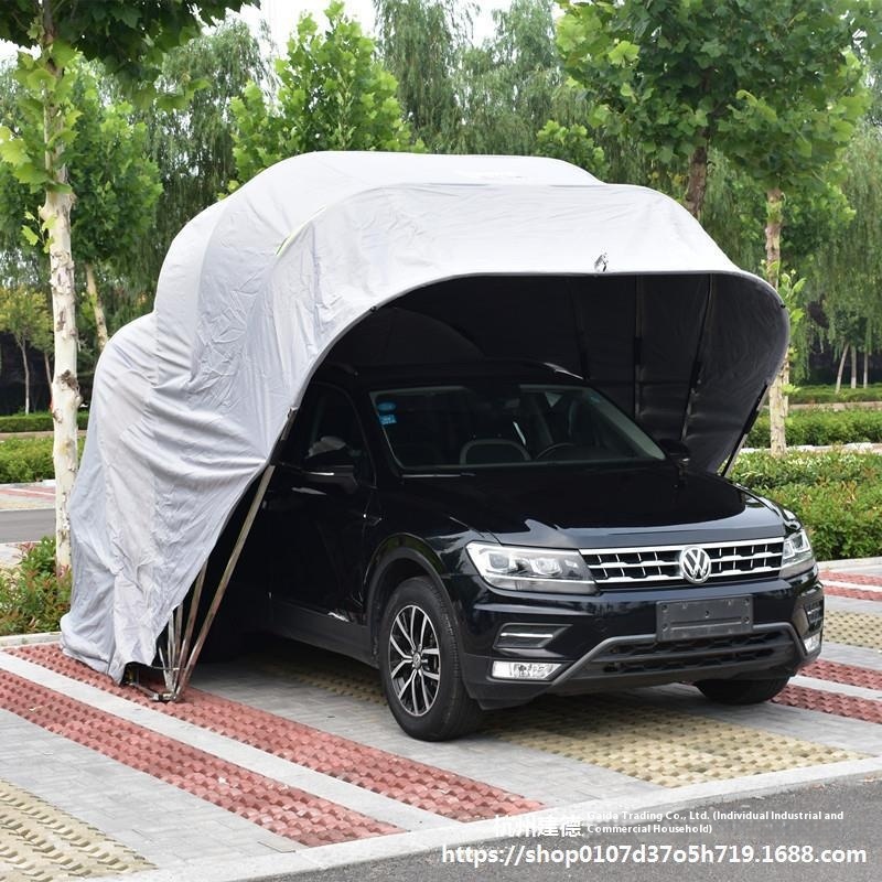 Car Fully Automatic Folding Carport, Household Awning, Outdoor Sun Protection Mobile Garage Awning, Simple Retractable Parking Shed