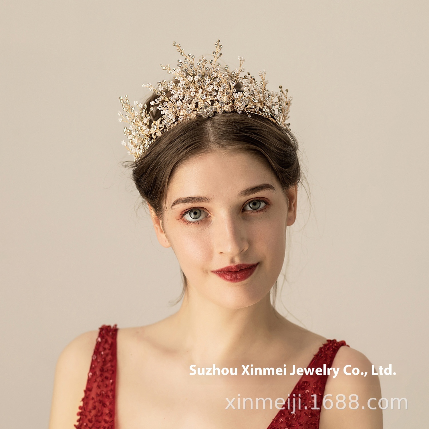 O569 Bridal Headdress European And American Heavy Handmade Multi-layered Beaded Rhinestone Headband Headdress Accessories