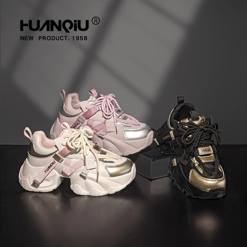Global Thick-soled Daddy Shoes For Women Spring Hot Style Street Height-increasing Shoes Winter Casual Sports Shoes