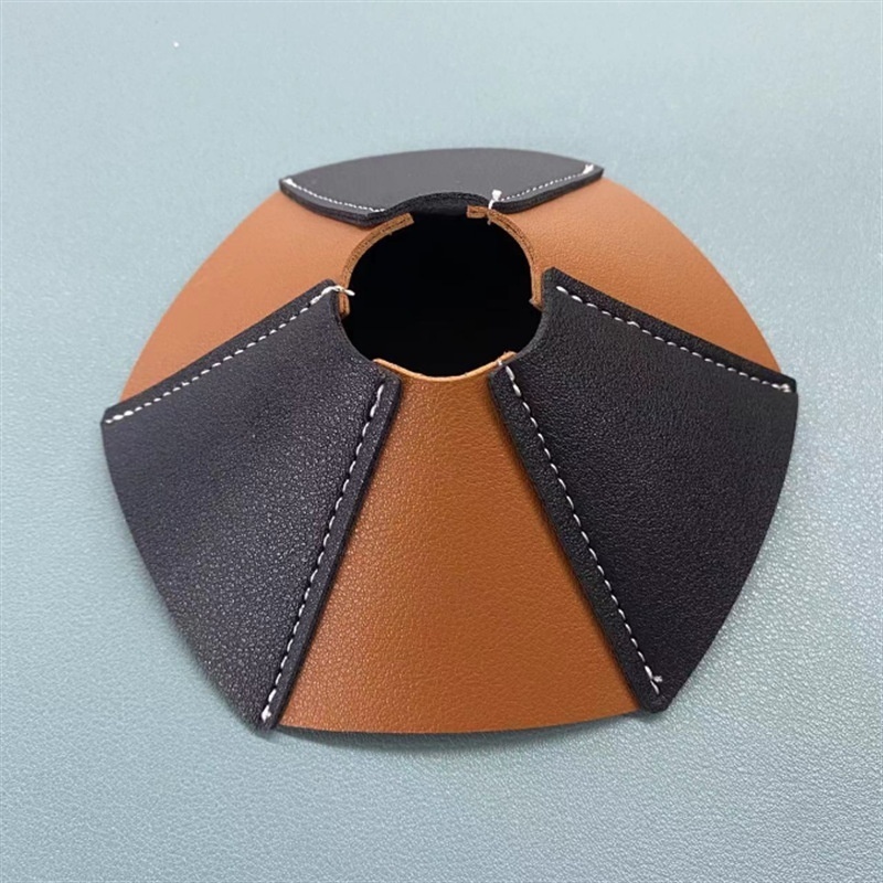 Outdoor Contrast Color PULeather Lampshade Removable Dust Cover Waterproof Lamp Cover Stitching Leather Lamp Cover