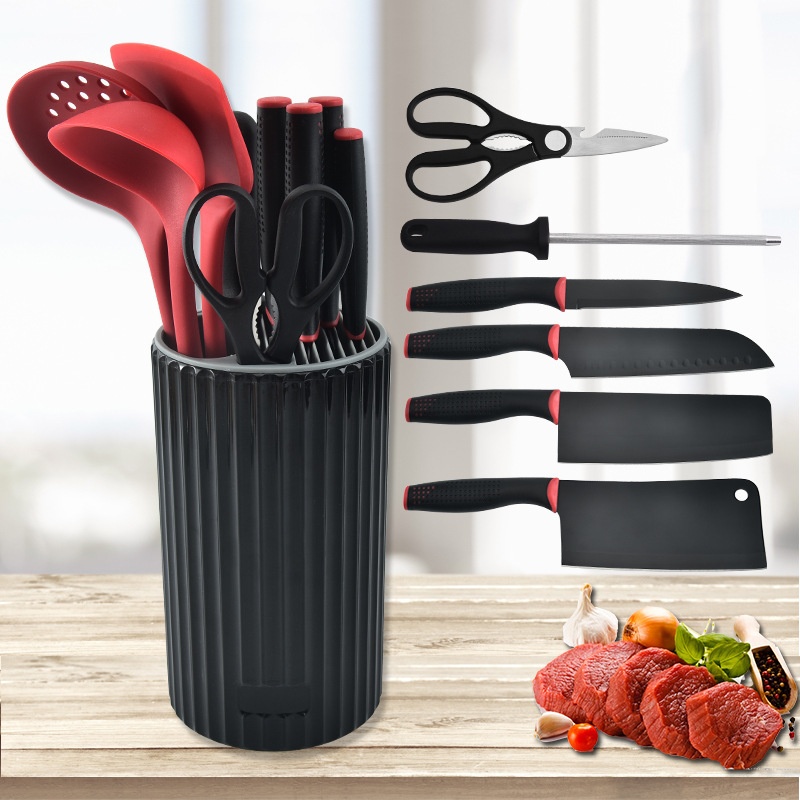 Of10-piece Kitchen Knife Set Silicone Kitchen Shovel Spoon Kitchen Stainless Steel Knife Set