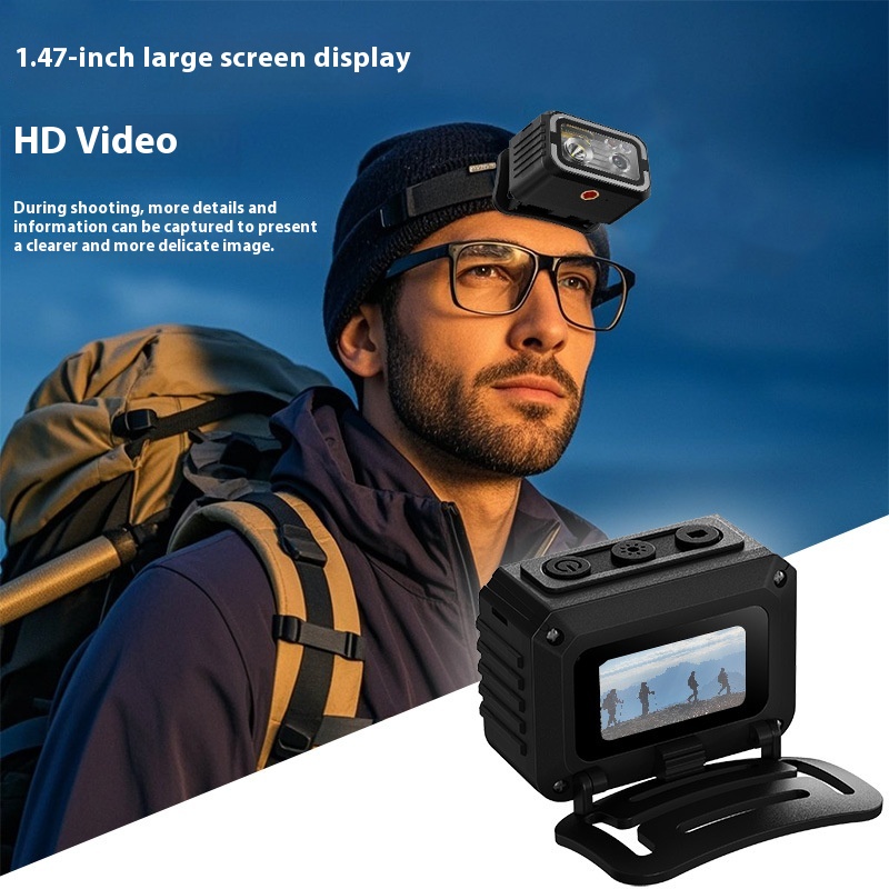 Outdoor Thumb Sports Camera Vlog Cycling Sports Camera Head-Mounted Lighting Headlight Recorder