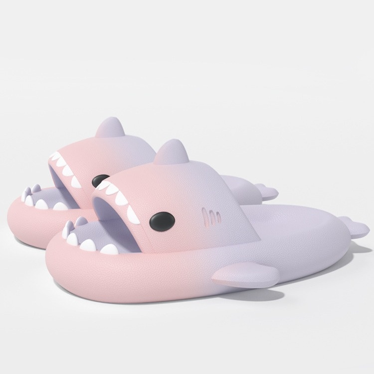 Gradient Color Cute Shark Slippers Non-slip Soft Summer Indoor And Outdoor Home Sandals