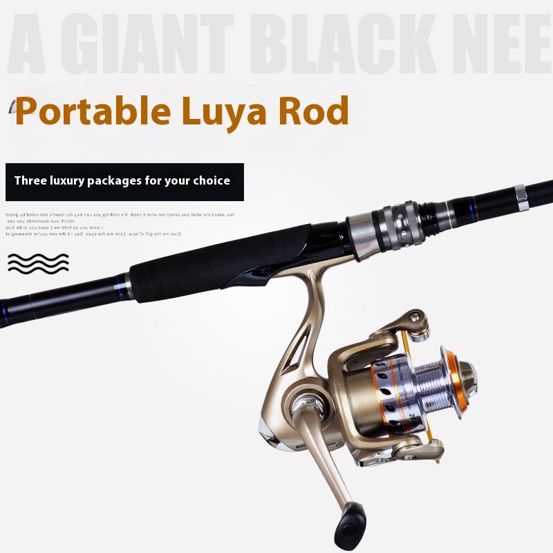 Universal Telescopic Lure Rod Straight Handle Spinning Wheel Carbon Ultra-light Retractable Raft Rod Horse Mouth Rod Lure