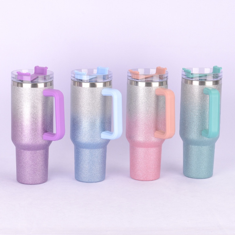 Generation 40oz Stainless Steel Handle Car Cold Ulation Ice Heater Cup Diamond Paint With Straw In Stock
