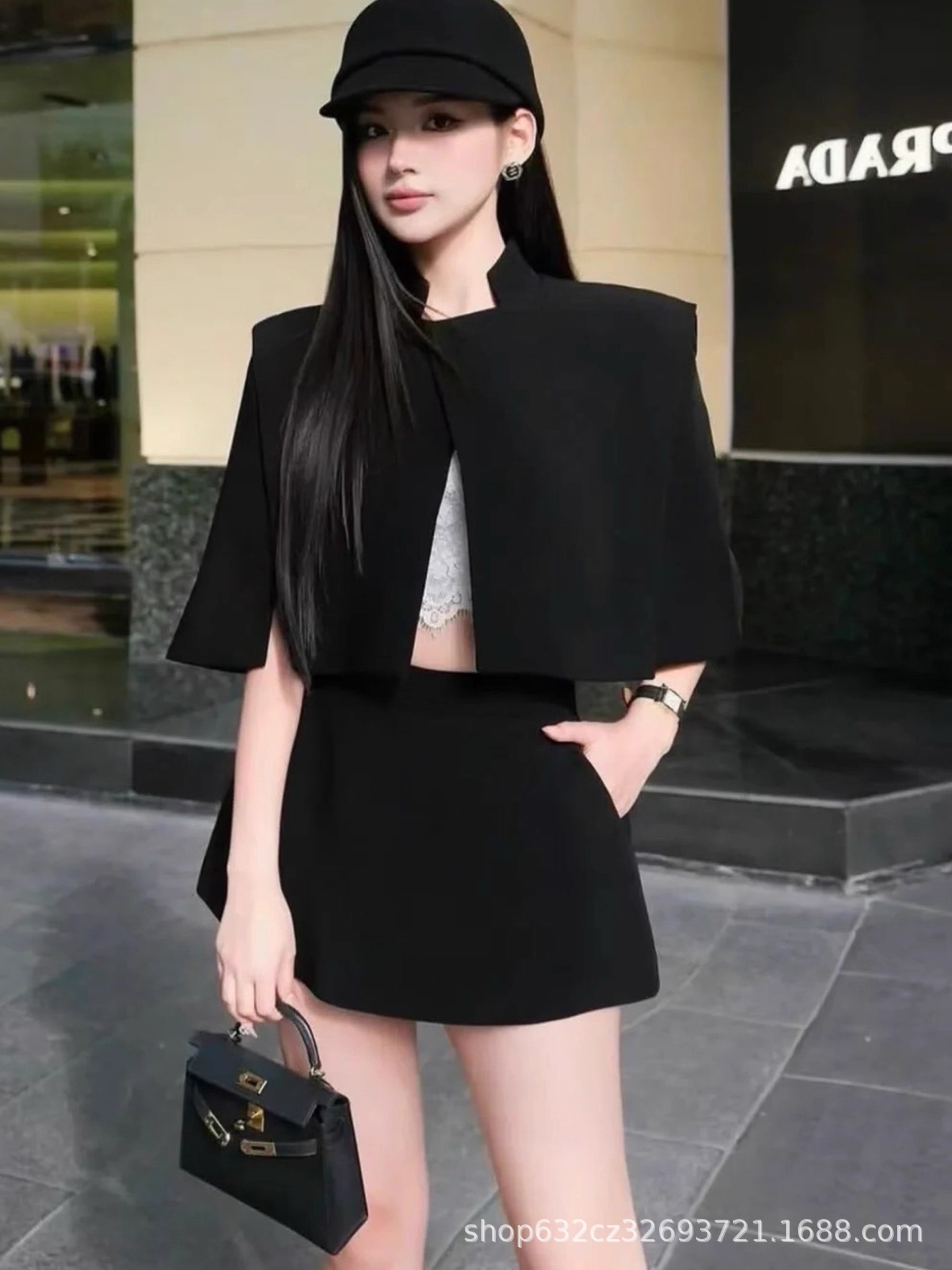 Black Stylish And Versatile Two-piece Dress For Women, Slimming And Flattering Little Black Dress