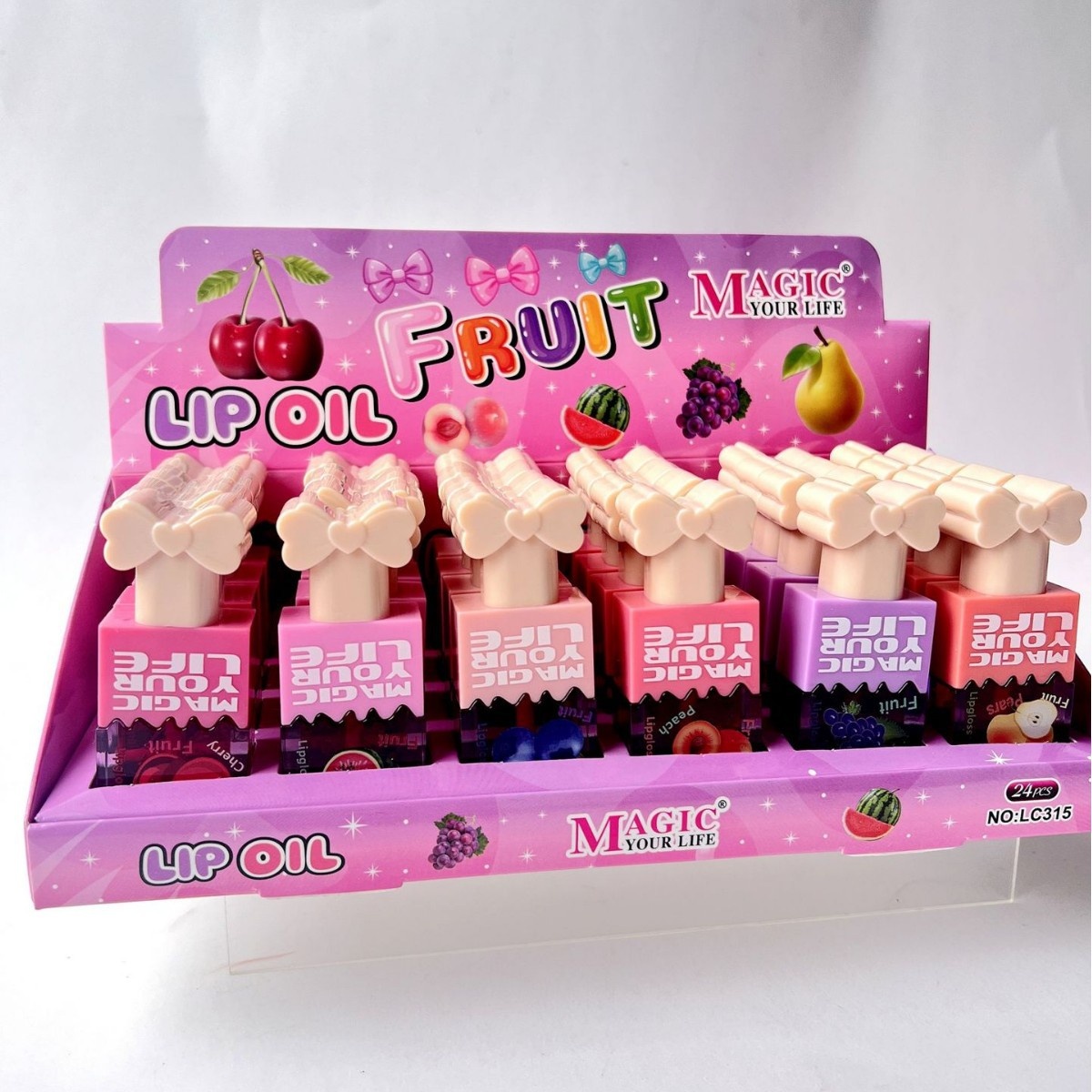 Magic24 Pack Cartoon Lipstick Water 6 Color Water Glass Temperature Change Lip Glaze Moisturizing Waterproof Lip Gloss