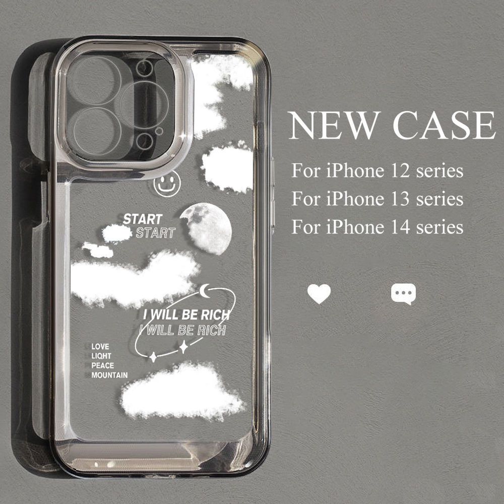 Simple Cloud IPhone15 Pro Max Mobile Phone Case14pro High Appearance12/13 Transparent11