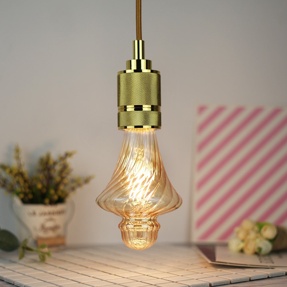 Creative Special-shaped Lamp Straw Hat Golden LEDLamp Indoor Living Room Bar Restaurant Personalized Decoration Atmosphere Light Bulb