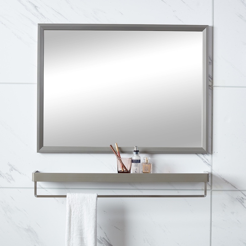 Foshan Bathroom Mirror Hotel Stainless Steel Bathroom Ordinary Cosmetic Mirror Entrance Wall Hanging Bathroom Bathroom Silver Mirror